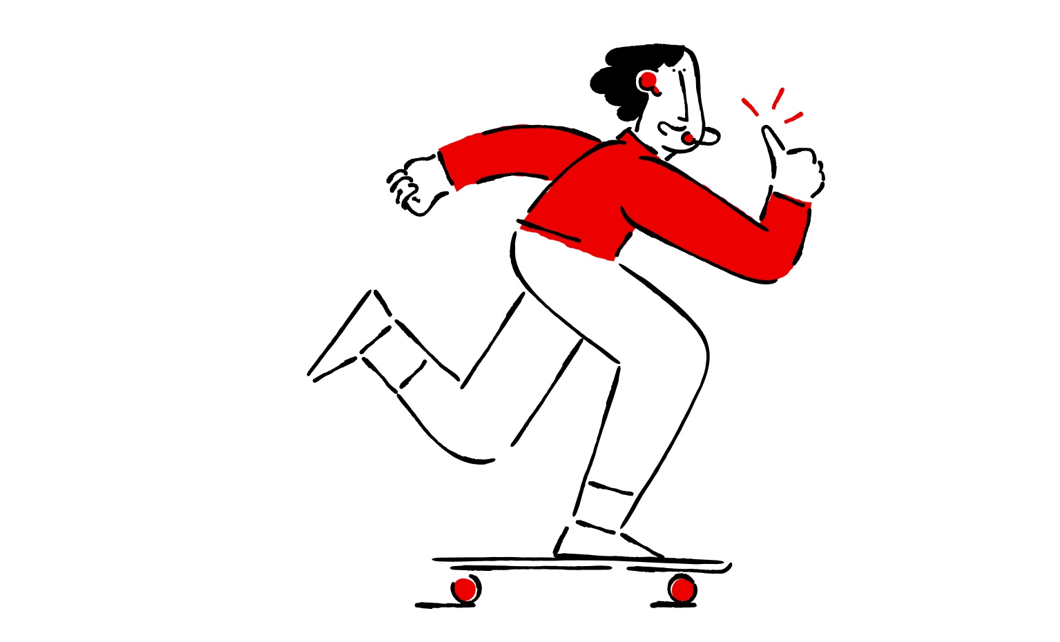 ilustração de jovem a andar num skate