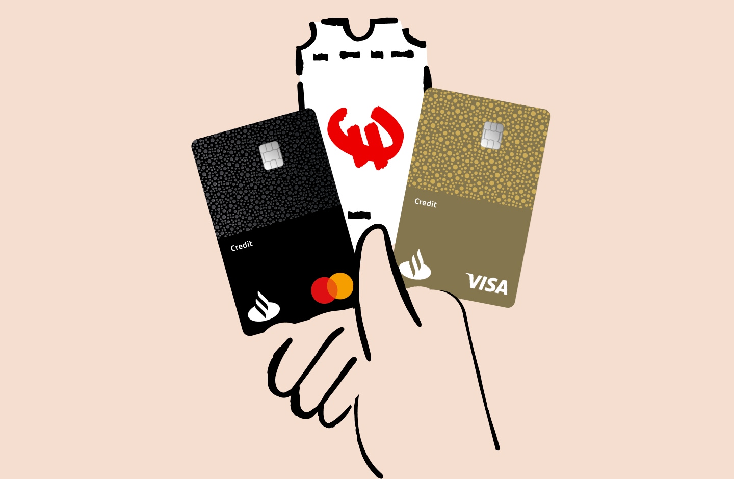 ilustração alusiva a Campanha de Cartões de Crédito Santander Particulares