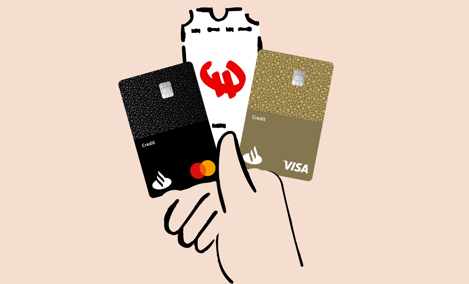 ilustração alusiva a Campanha de Cartões de Crédito Santander Particulares