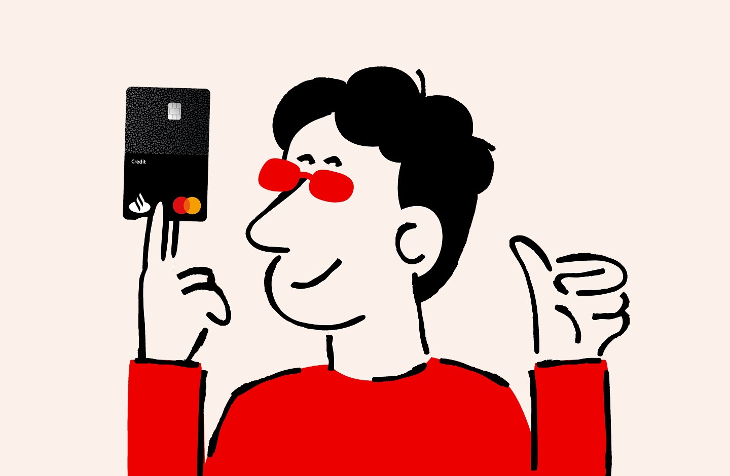 ilustração alusiva à campanha de captação do Cartão de Crédito Santander