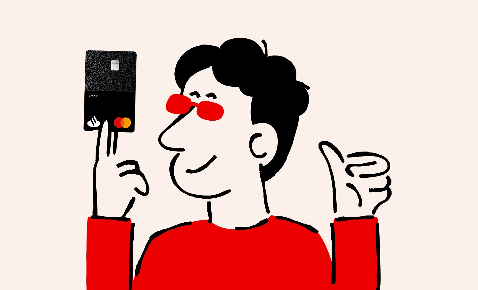 ilustração alusiva à campanha de captação do Cartão de Crédito Santander