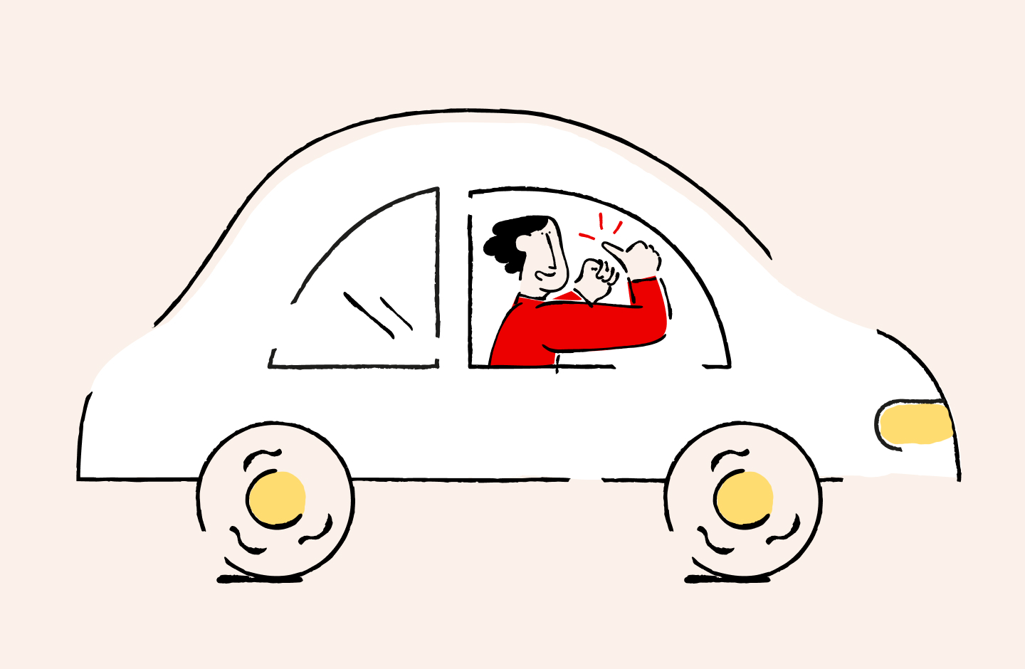 ilustração alusiva a campanha de Seguro Automóvel do Santander