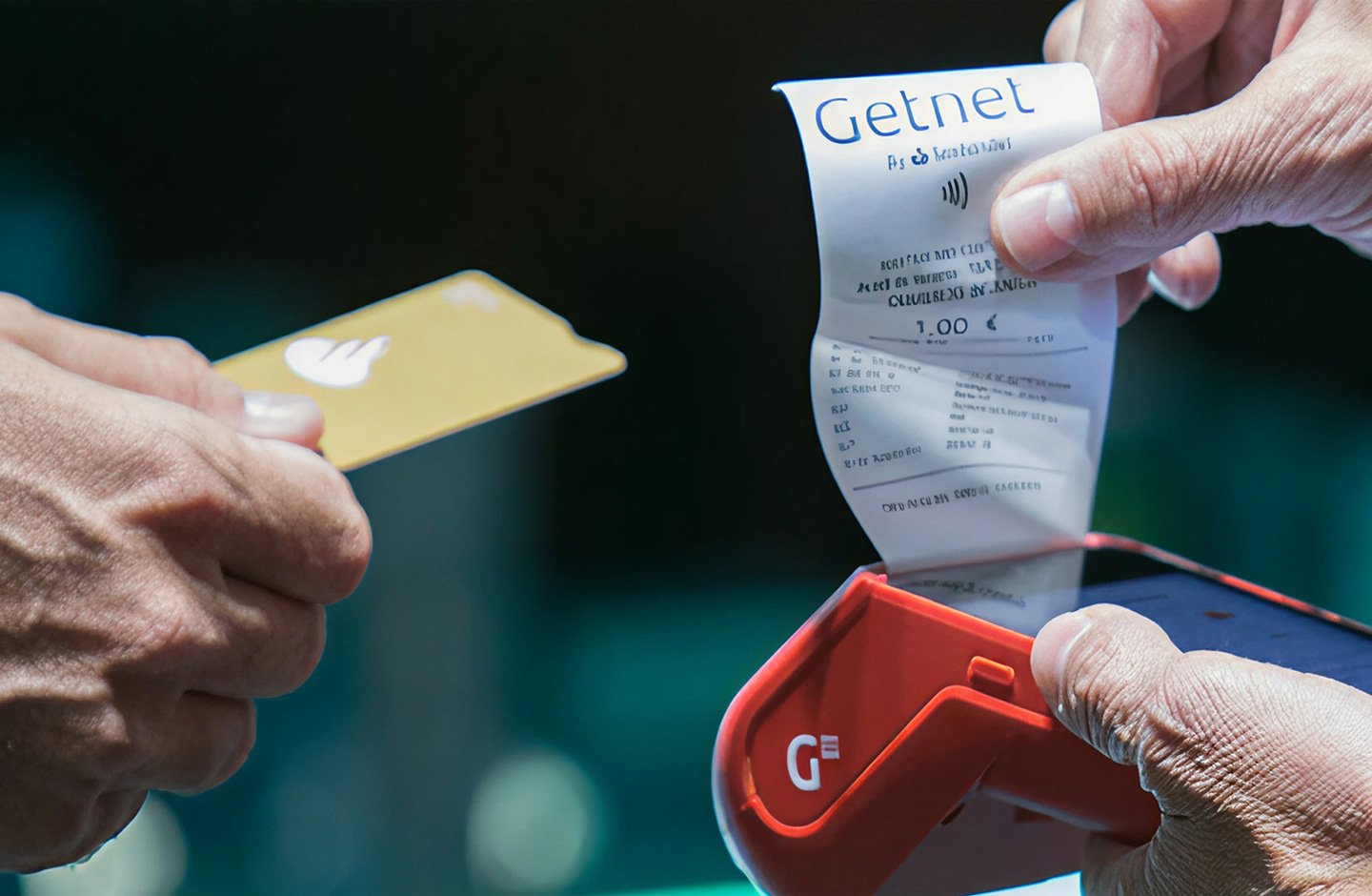 Pagamento em cartão em máquina TPA Getnet