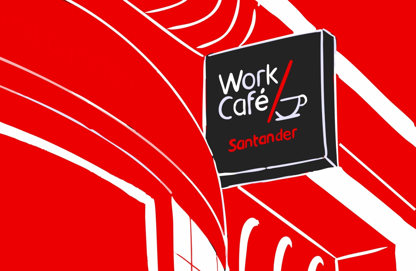 ilustração alusiva a WorkCafés Santander