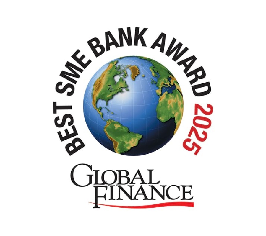 Selo do prémio Best SME Bank Award 2025 - Global Finance