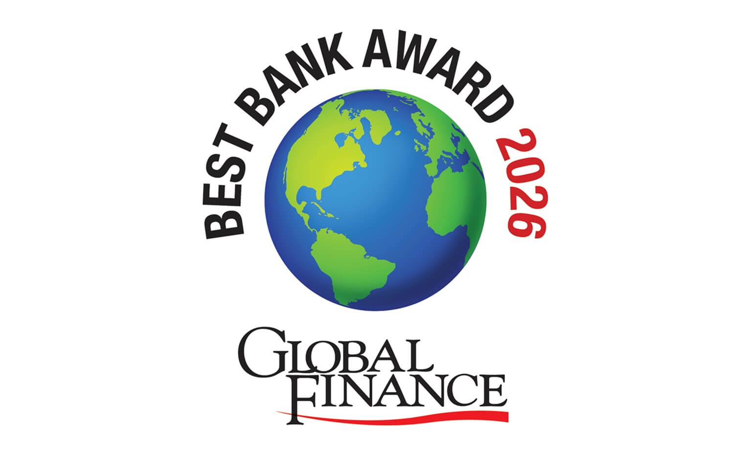 selo do prémio Best Bank da Global da Global Finance de 2026