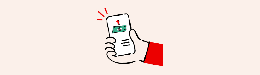 ilustração alusiva a transferências internacionais na app