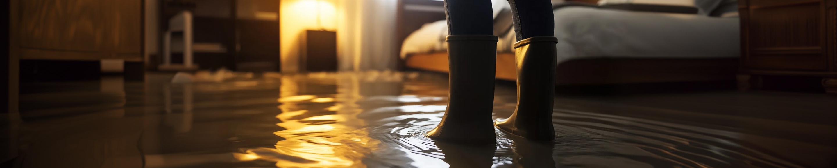 Balochas dentro de casa inundada