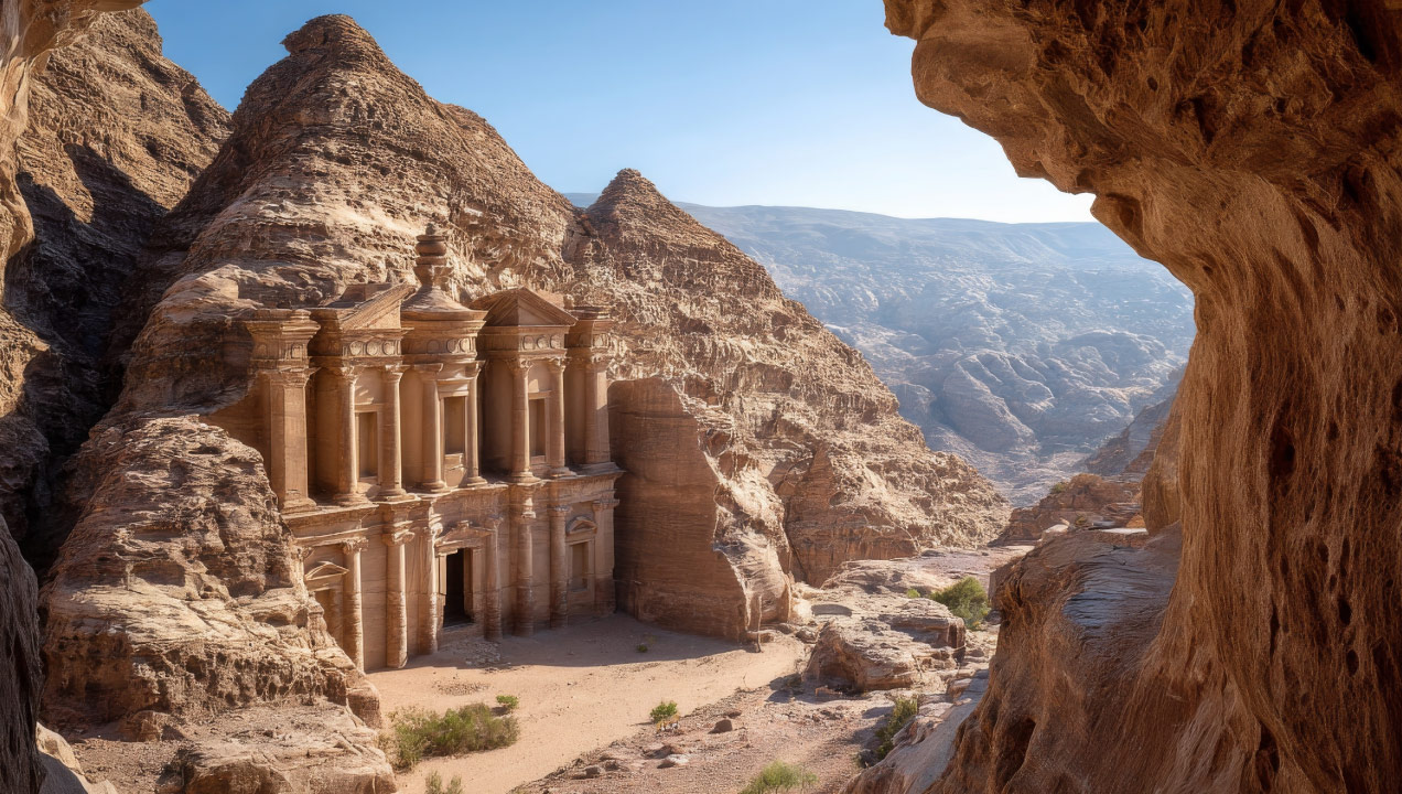 Imagem do monumento Tesouro, ou Al-Khazneh