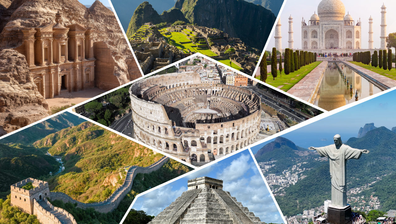 Compilação das imagens das 7 maravilhas do mundo