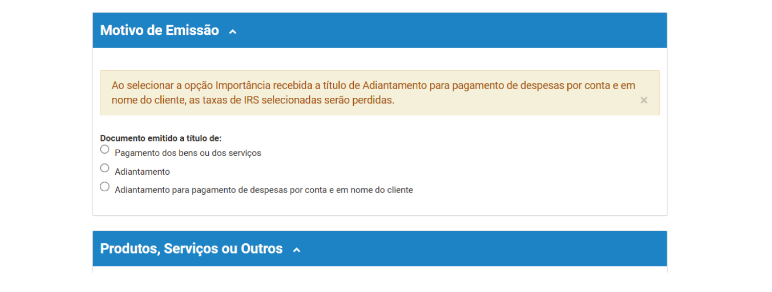 print quarto passo para emitir recibo verde