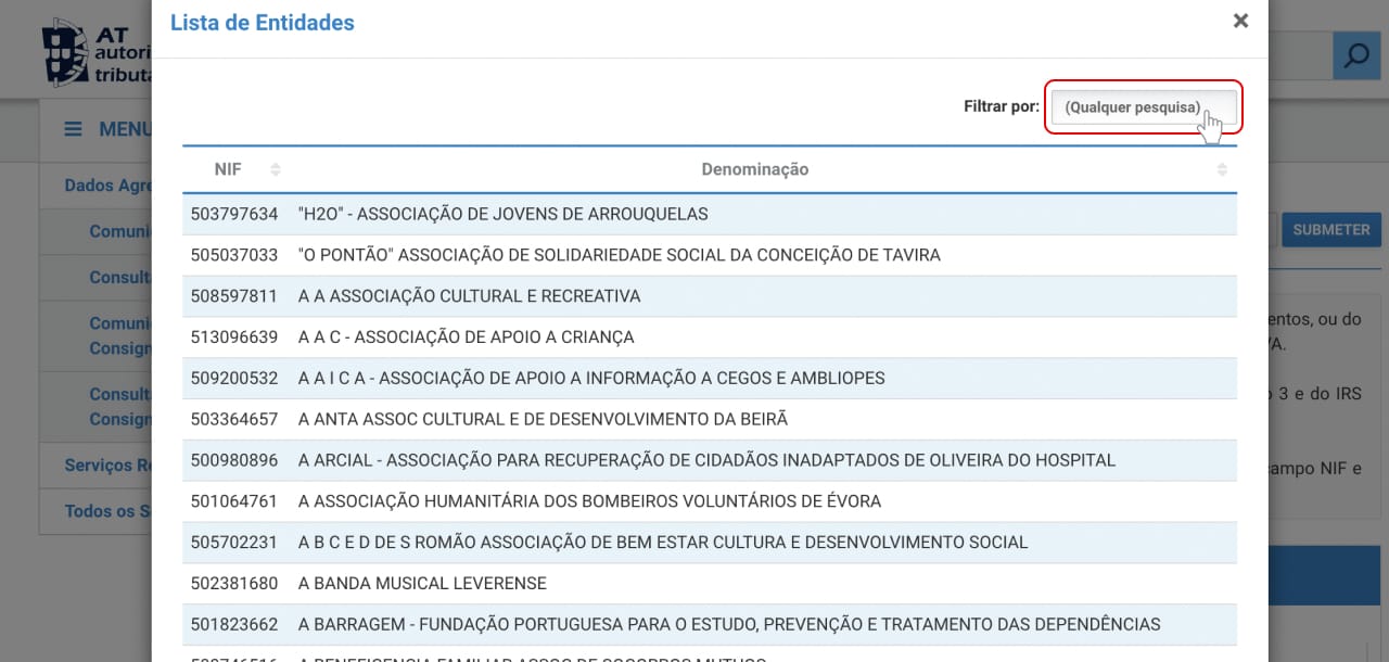 print de processo para consignar IRS passo 5