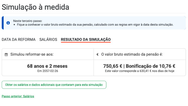 Simulação de reforma à medida