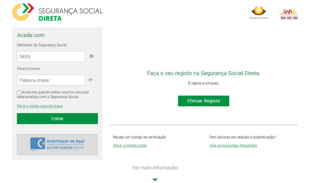 Como consultar os descontos na segurança social: Entre em segurança social direta