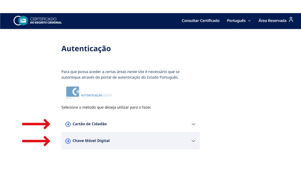 print de processo para pedir registo criminal online passo 2