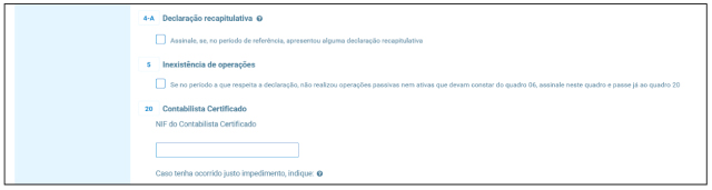 preenchimento da declaração periódica de iva - passo 2