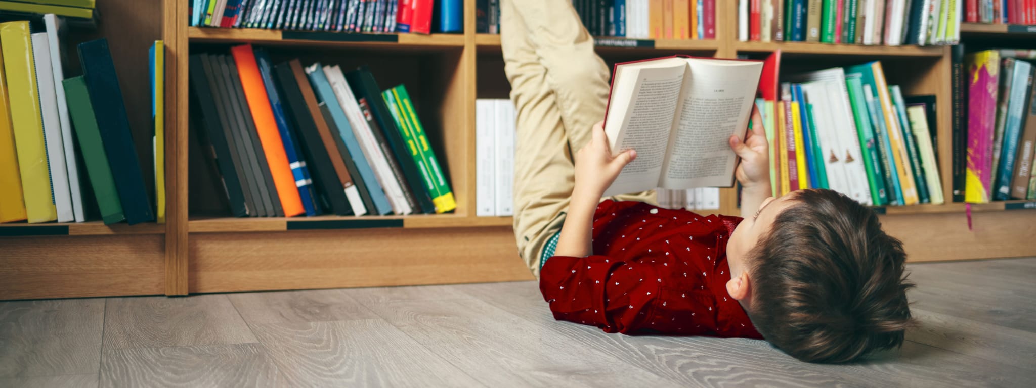 criança a ler livros infantis