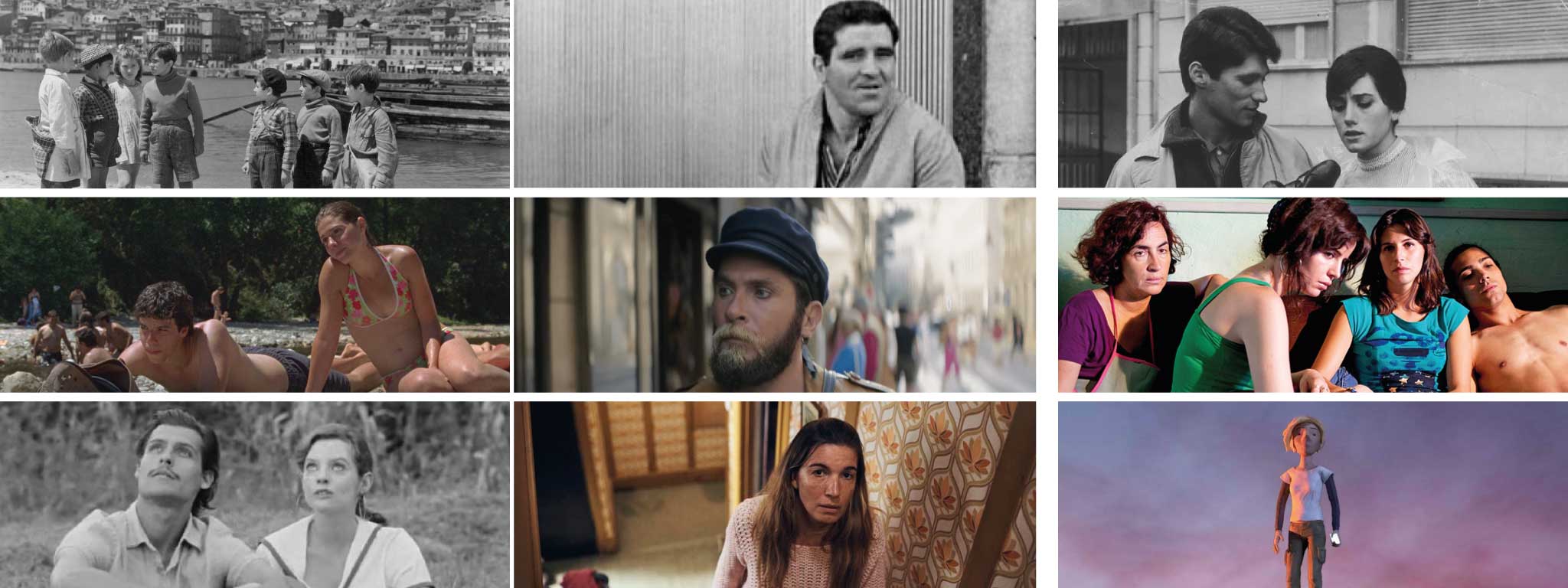 montagem com imagens de diferentes filmes portugueses