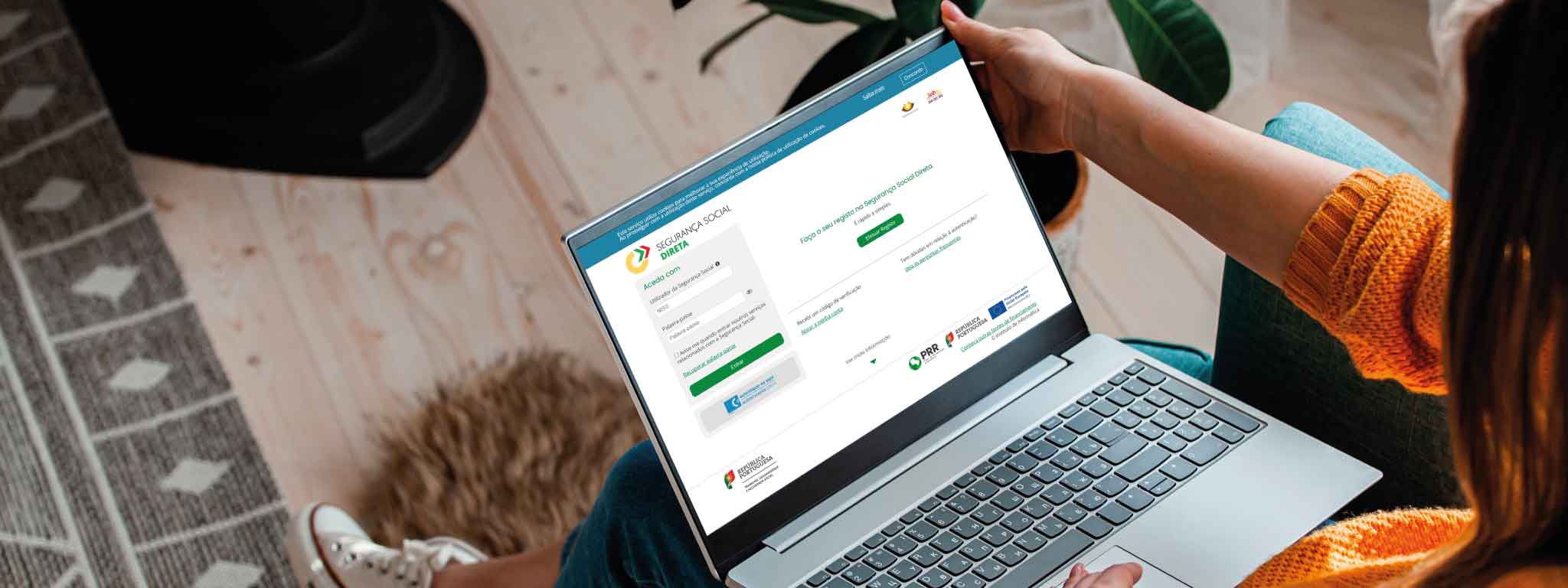 Senha para aceder ao site da Segurança Social Direta no Computador