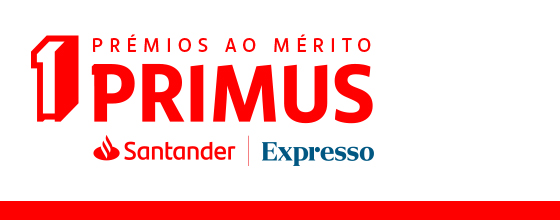  imagem que inclui os logótipos do Prémio Primus, do Santander e do Expresso